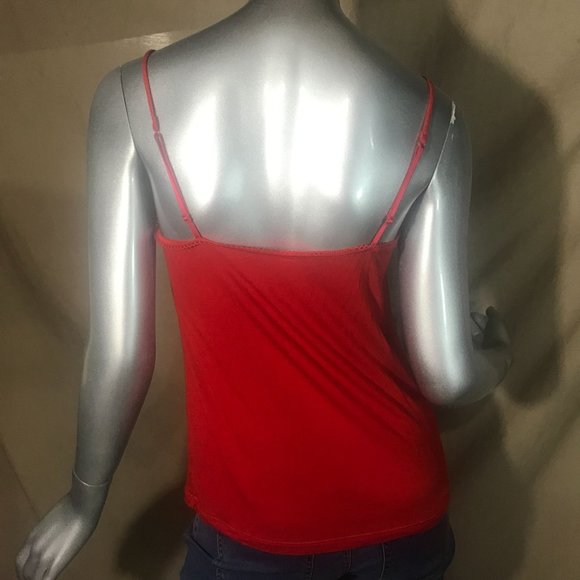 Gap Body Medium Women's Red Cami Tank Sheer Lace Cups Stretchy - Picture 5 of 11